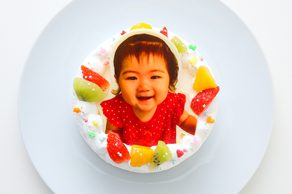 ファーストバースデー ポップアップフォトケーキ 豆乳クリーム 4号 12cm 3