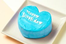 韓国ケーキ 6号 ブルー ハートのメッセージケーキ 18cm センイルケーキ 1