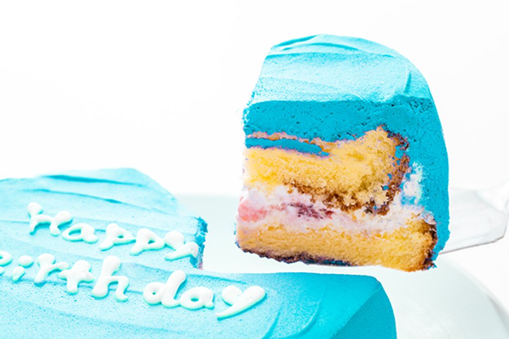 韓国ケーキ 5号 ブルー ハートのメッセージケーキ 15cm センイルケーキ 4