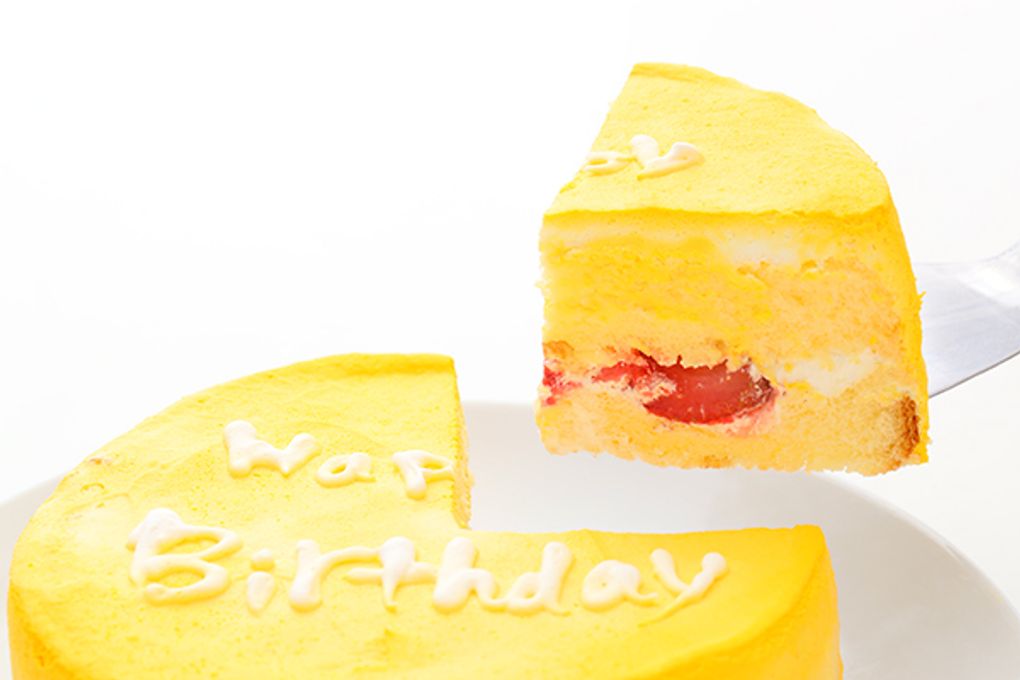 韓国ケーキ 6号 イエロー 丸のメッセージケーキ 18cm センイルケーキ 4