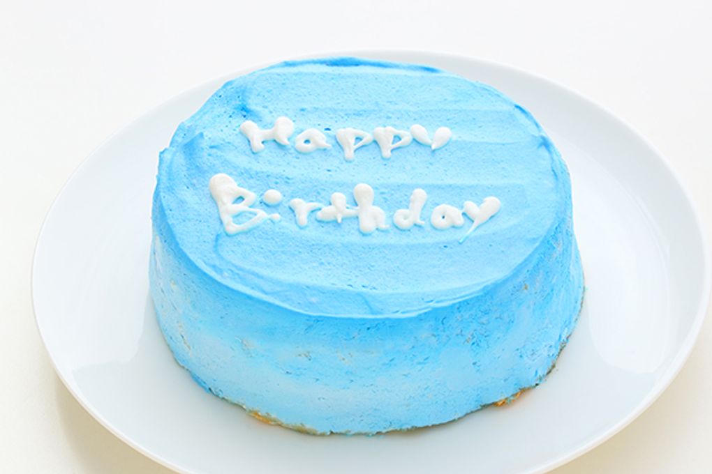 韓国ケーキ 5号 ブルー 丸のメッセージケーキ 15cm センイルケーキ 2