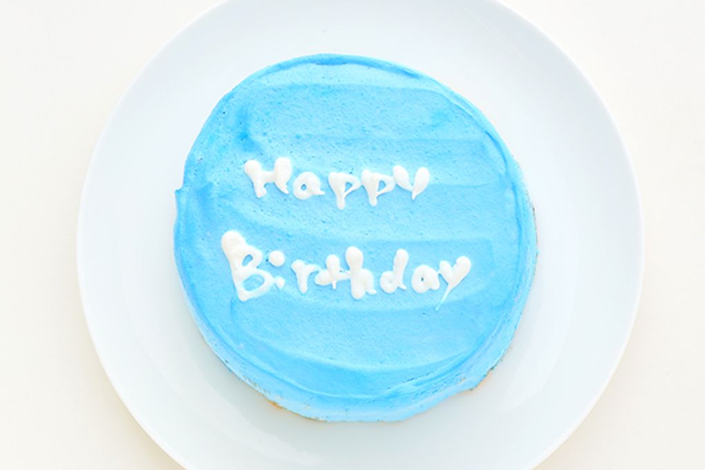 韓国ケーキ 5号 ブルー 丸のメッセージケーキ 15cm センイルケーキ 3