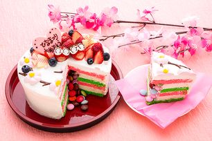 !(^^)! いちごのお内裏様とお雛さまでお祝い！ 5号 15cm 