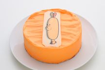 韓国ケーキ 4号 オレンジ 丸の写真ケーキ 12cm 2