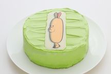 韓国ケーキ 4号 イエローグリーン 丸の写真ケーキ 12cm 2
