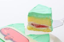 韓国ケーキ 6号 グリーン 丸の写真ケーキ 18cm 3