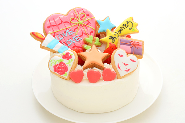 純生苺ショート あなただけの選べるアイシングクッキーケーキ 4号 選ん