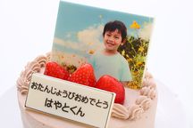 写真ケーキ 苺たっぷり！チョコ生クリームフォトデコレーションケーキ 4号 12cm 8