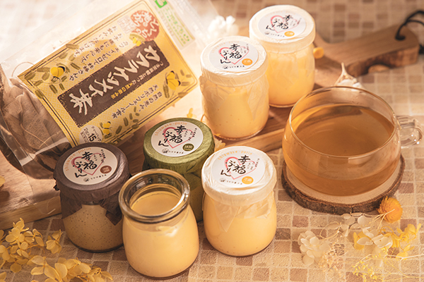 幸福（しあわせ）ぷりん3種とカワラケツメイ茶のギフトセット （なかや