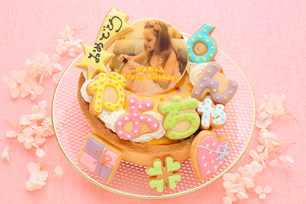 濃厚ベイクドチーズケーキ フォトケーキ ひらがなアイシングケーキ 写真ケーキ