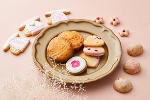 クッキー缶 焼き菓子 & アイシングクッキー の ギフトセット / パステルピンク