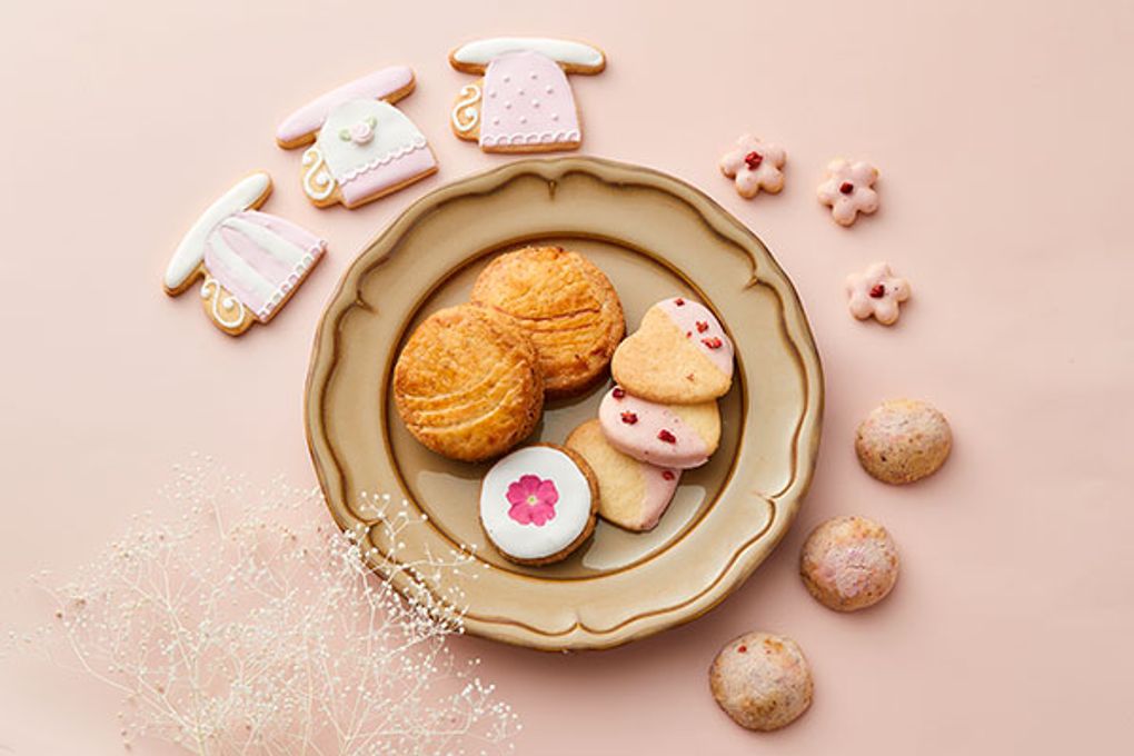 クッキー缶 焼き菓子 & アイシングクッキー の ギフトセット / パステルピンク  2