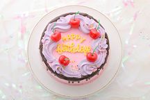 さくらんぼケーキ ピンク×チョコレート 5号《センイルケーキ》 2