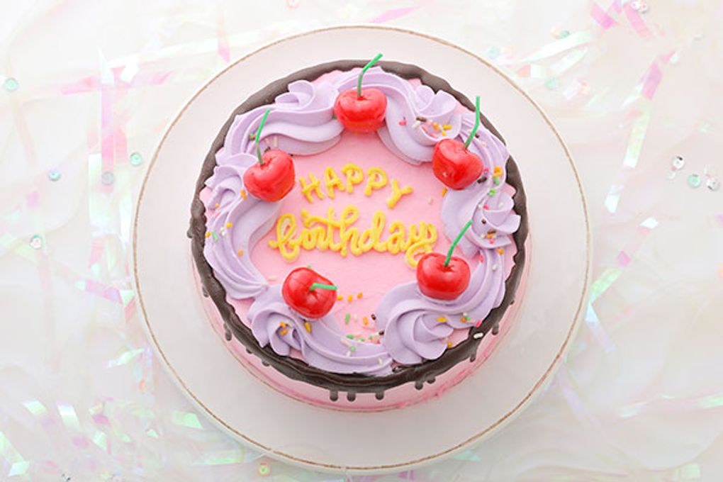 さくらんぼケーキ ピンク×チョコレート 4号《センイルケーキ》 2