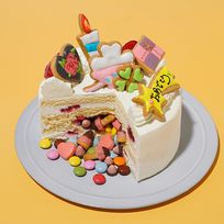 2度楽しめる！サプライズギミックケーキ 4号 12cm 選べるアイシングクッキー