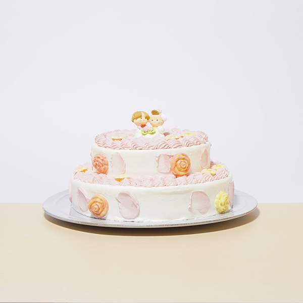 2段苺クリームデコレーションケーキ ウェディング 5号×7号 3
