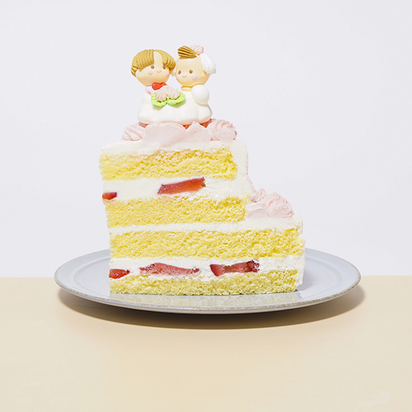 2段苺クリームデコレーションケーキ ウェディング 5号×7号 5