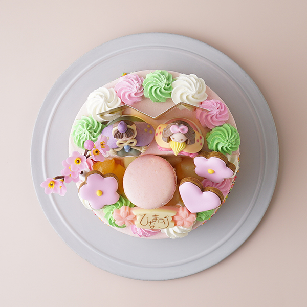 ひな祭り ピンク2段ケーキ 2