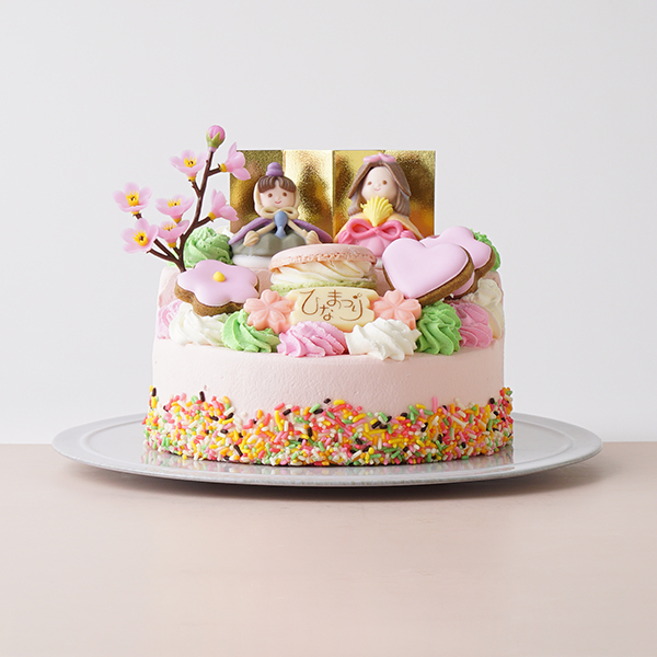 ひな祭り ピンク2段ケーキ 3