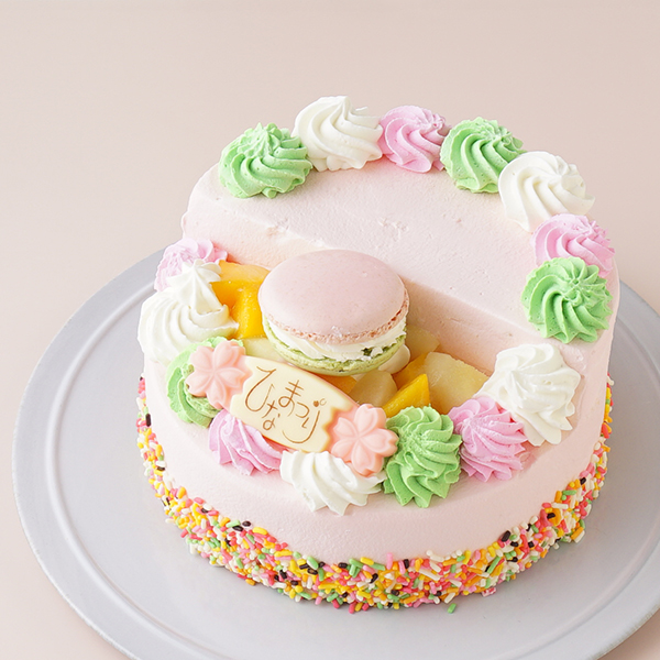 ひな祭り ピンク2段ケーキ 6