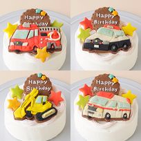 選べる★乗り物クッキーのデコレーションケーキ★国産小麦粉と安心材料★ 7号 21cm