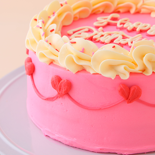 ビビッドピンクのヴィンテージケーキ 6号《センイルケーキ》 7