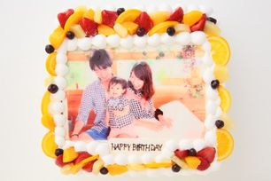 【30～40名様向け】写真ケーキ 生クリーム SDX 26cm×37cm