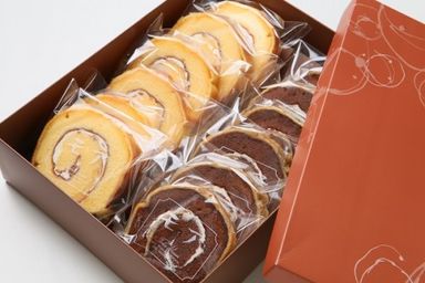 バターロールケーキ カットタイプ・バニラ&ココア 12個入 