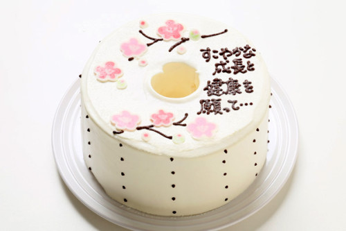 ひな祭り 2023  桃の花のお手紙ケーキ 直径17cm