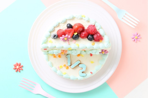ハーフバースデーケーキ・ブルー 5号 15cm