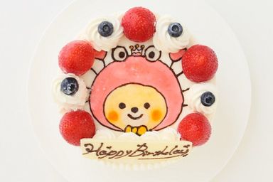 【安心美味宣言】純生苺ショート イラストケーキ 4号 12cm ギフトに最適