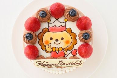 【安心美味宣言】純生チョコケーキ苺ショート イラストケーキ 4号 12cm ギフトに最適