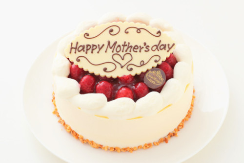  最高級洋菓子 シュス木苺レアチーズケーキ12cm Happy Mother's Dayプレートセット