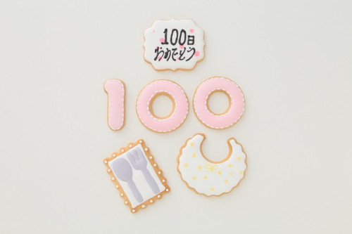 100日バースデー（お食い初め）クッキー 6枚1セット