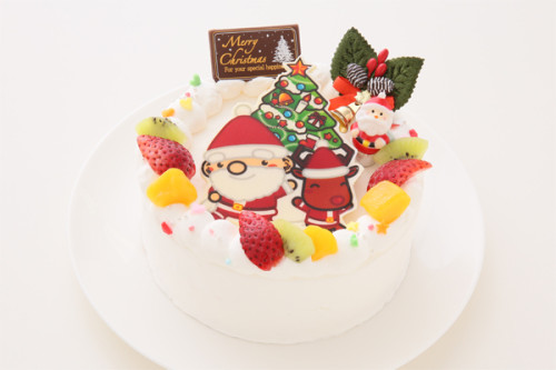 クリスマスケーキ2022 ポップアップフォトケーキ 豆乳クリーム4号 12cm
