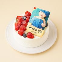 写真ケーキ 生デコ 苺たっぷりデコレーション 4号 12cm