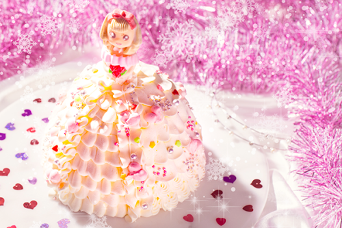 プリンセスケーキ ハート ドールケーキ 生クリーム6号 