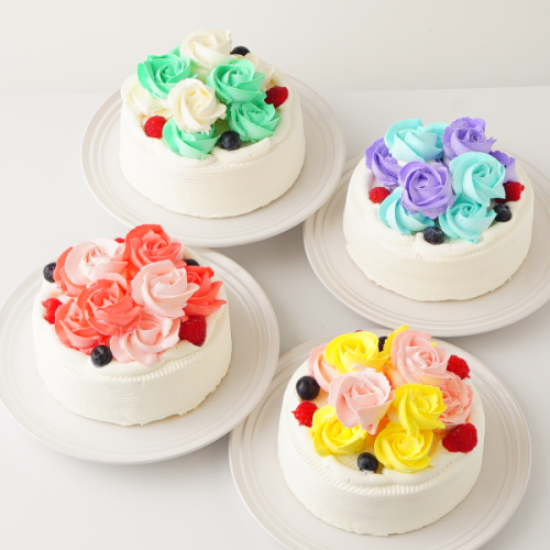 バラの色が2色選べる！バラのショートケーキ 5号 15cm