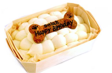 【犬用ケーキ スクエア小】 人間も食べられる小さめのデコレーションケーキ 12cm×8cm
