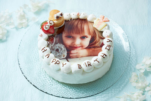 お祝いのケーキに写真を添えて(^O^)／ フォト 写真 ケーキ 6号