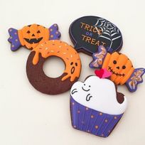 《ご予約は10/15まで》【アイシングクッキー】お菓子なハロウィンアイシングクッキー5枚セット ハロウィン2025
