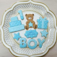 数字 アルファベット2文字つきアイシングクッキーセット 男の子用くまさん Dream Sweets Factory Cake Jp