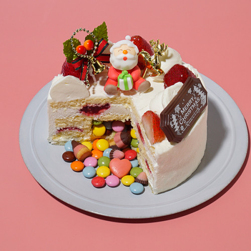 2度楽しめる！今年も大好評です。 クリスマスギミックケーキ2022年 4号 12cm 
