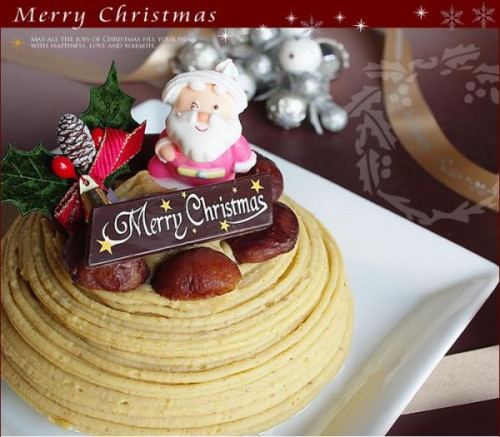 【クリスマスケーキ】Xmas和栗モンブラン5号（15センチ）
