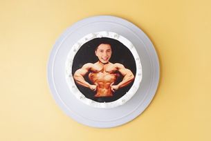 ☆顔合成ケーキ☆(男性マッチョタイプ)５号