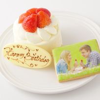 アイシングクッキー付き 苺デコレーションケーキ 3号【カトラリーなし】