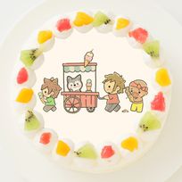 【ぽこにゃん】丸型写真ケーキ 3号 9cm