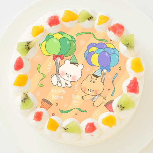 【しろくまななみん】丸型写真ケーキ 3号 9cm