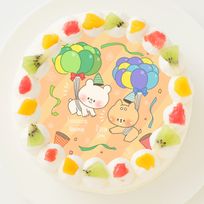 【しろくまななみん】丸型写真ケーキ 3号 9cm