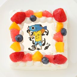 【釣りよかでしょう。】四角型写真ケーキ 4号 12cm